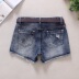 2019 mới xuân hè hè Quần short denim nữ hoang dã Phiên bản Hàn Quốc sang trọng mài trắng mài quần học sinh nóng bỏng - Cộng với kích thước quần áo áo khoác nữ hàng hiệu Cộng với kích thước quần áo