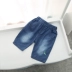 Quần jean trẻ em mùa hè Quần áo trẻ em quần thêu năm quần mỏng phần mềm cậu bé quần denim mùa hè - Quần jean