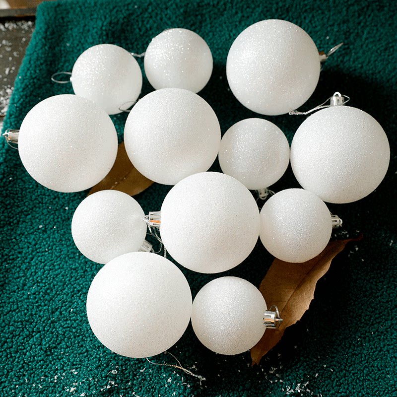 Painted transparent white decorations, 2023, 6cm, 8cm