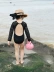 Hàn Quốc cha mẹ và con áo tắm trong trẻ em gái kem chống nắng dài tay một mảnh ren áo tắm của phụ nữ kỳ nghỉ backless mẹ và con gái áo tắm