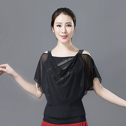 Plaza Dance Top Short -Корейская версия летних новая взрослая женщина современный вальс дружба танец танцевальный сервис