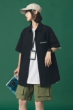 Японская рубашка, одежда, короткий рукав, оверсайз