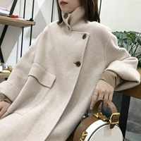 Aster 2018 thu đông mới chống tĩnh điện thủ công hai mặt áo khoác cashmere nữ cao cấp áo khoác len dài - Accentuated eo áo áo măng tô nữ dáng dài