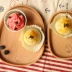 Đĩa gỗ rắn Nhật Bản tấm ăn sáng trẻ em sáng tạo phim hoạt hình trái cây nhỏ tấm gỗ Chiều trà tấm tráng miệng - Tấm Tấm