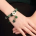 Vòng tay gió cổ phong cách quốc gia retro Dongling ngọc xanh vòng tay phiên bản Hàn Quốc của cá tính đơn giản trang sức nữ trang sức vòng cẩm thạch bọc vàng Vòng đeo tay Clasp