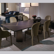 стол со стульями 高端定制fendi餐桌椅轻奢不锈钢餐桌椅胡桃实木餐桌椅芬迪餐桌