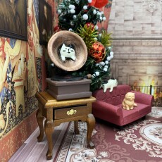 bjd场景道具娃屋 【娃屋墙纸】[魔法学院休息室]展示收纳ob11/gsc黏土手办盲盒背景