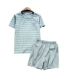 Bông vài bộ đồ ngủ nam giới và phụ nữ mùa hè cotton ngắn tay quần short lỏng phần mỏng dịch vụ nhà phù hợp với sọc đơn giản