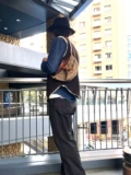 [阿美咔叽复古243cas bag斜挂单肩手提饺子包重磅油蜡帆布配植鞣革]