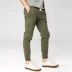 Mua quần áo mát mẻ hàng đầu cửa hàng quần áo nam mùa thu quần thường đàn hồi eo thon chân mỏng quần xanh quân đội quần xanh - Quần mỏng