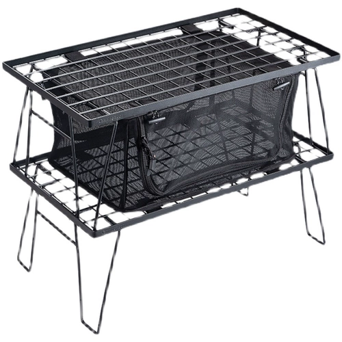 Curman Outdoor Family Camping Portable Folding Table Iron Multi -Layer Set Self -Draving Camping Simple Barkecue Table