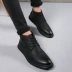 Giày cao gót mùa đông bằng da nam phiên bản Hàn Quốc của xu hướng váy hoang dã Anh Brock Zhongbang giản dị Martin giày cao cổ nike air jordan Giay cao