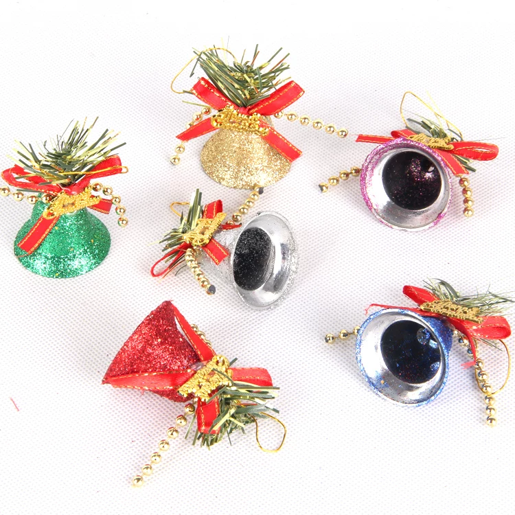 Christmas decorations, small bell, pendant, accessory, set, 4cm, 6 pieces