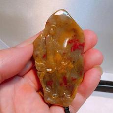 Ювелирный камень 中国四大名石 天然老坑昌化田黄鸡血石 花开见佛手玩件 送礼收藏