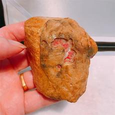 Ювелирный камень 天然老坑昌化田黄鸡血石原石田黄冻软底179克 手玩料篆刻收藏