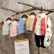 Mùa thu và mùa đông nam và nữ mới bé kẹo màu cộng với áo vest cotton vừa và trẻ nhỏ vest vest dày màu áo vest cotton - Áo ghi lê