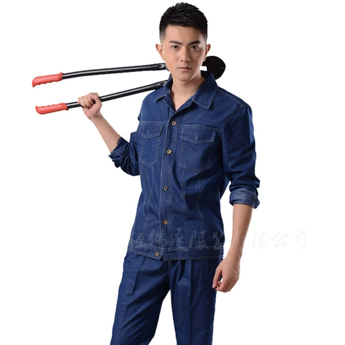 Тонкая джинсовая трудовая одежда для рабочей одежды для мужчин для мужской спортивной одежды для летних и коротких рукавов может быть напечатана и вышита логотип