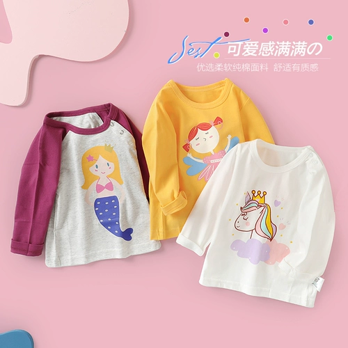 Детский лонгслив, хлопковый весенний осенний приятный телу комбинезон для девочек, в западном стиле