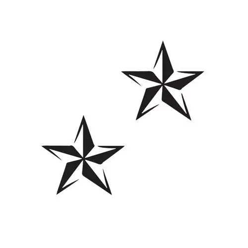 Шаблон тату-инкбокс для сока (C56) 3.5*3.5 см стерео 3D пятиконечная звезда