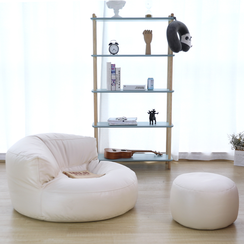 Beige Half Moon Sofa + Round StoolNorthern Europe Lazy sofa balcony Lie down Tatami bedroom lovely originality small-scale Single person Technology cloth Internet celebrity Bean bag