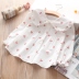 Mùa thu 2018 bé gái mặc áo sơ mi trắng cotton cotton dễ thương bên tai in áo sơ mi cherry trẻ em áo sơ mi trẻ em giá tốt Áo sơ mi