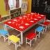 Tranh bàn học khâu trắng họp kết hợp sơn bàn mẫu giáo bàn ghế nhân viên trẻ em bàn nghệ thuật - Nội thất giảng dạy tại trường