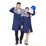 Длинная униформа медсестры подходит для мужчин и женщин, синий комбинезон, нагрудник