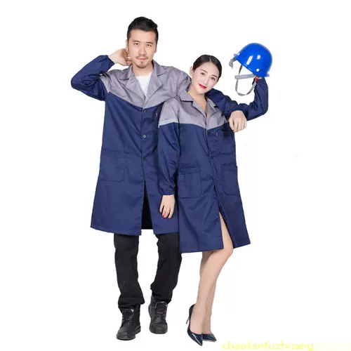 Длинная униформа медсестры подходит для мужчин и женщин, синий комбинезон, нагрудник