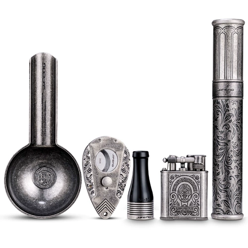 Зажигалка, ножницы, пепельница, мундштук, комплект, подарочная коробка, упаковка