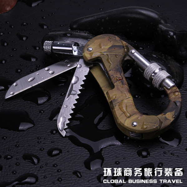 Дорожный металлический универсальный камуфляжный альпинистский рюкзак для кемпинга, брелок, алюминиевый сплав