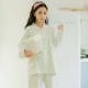 [Shoot 2 Limin] Đồ ngủ nữ mùa xuân và mùa hè dài tay cotton gạc váy ngủ cotton cotton Nhật Bản dịch vụ nhà hai mảnh phù hợp - Bộ Pajama