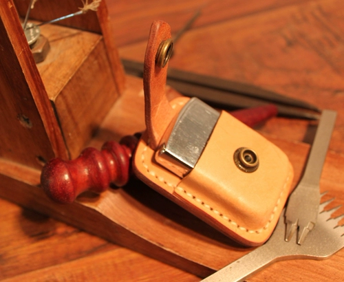 Зажигалка, кожаный чехол ручной работы, Италия, воловья кожа