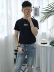 Quăn nam 2019 hè mới Thời trang mới in áo thun ngắn tay Hàn Quốc Retro hoang dã cotton ngắn tay áo thun - Áo phông ngắn