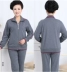 Mùa đông cộng với nhung dày của phụ nữ thể thao phù hợp với áo thể thao trung niên cardigan kích thước lớn lỏng lẻo mẹ mặc ấm