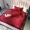 Đám cưới đơn giản 60 bông dài chủ yếu bốn mảnh chăn bông màu đỏ bông Bộ đồ giường cưới Bắc Âu - Bộ đồ giường bốn mảnh