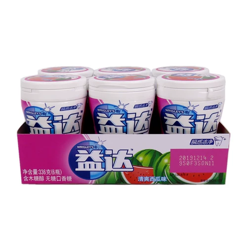 Yidaloganol non -sugar -lip -out gum weam warmelon strawberry honeydew вкусы 40 зерен 6 бутылок с конфетной закусочной