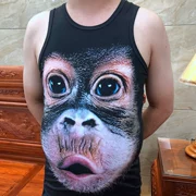 Ác ma nguệch ngoạc khỉ khỉ gorilla mồ hôi vest béo cỡ lớn nam tay ngắn áo thun họa tiết cá tính