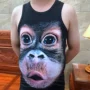Ác ma nguệch ngoạc khỉ khỉ gorilla mồ hôi vest béo cỡ lớn nam tay ngắn áo thun họa tiết cá tính áo ba lỗ nam cao cấp