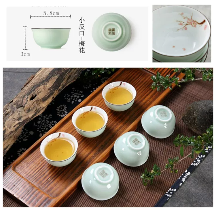 Ceramic tea cup, tea set, hand painting, carp