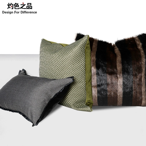 Плюшевая квадратная съёмная подушка для кровати, диван