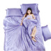 Mùa hè băng lụa 4 bộ Tencel mát quilt cover lụa màu rắn tấm ga trải giường 笠 1.8 2.0 m bộ đồ giường Bộ đồ giường bốn mảnh