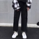 Quần yếm thẳng của Nhật Bản thương hiệu quần hip-hop đường phố lỏng lẻo quần ống rộng quần nam và nữ ins quần siêu cháy - 3/4 Jeans