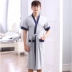 Áo choàng xuân hè 2018 cho nam ngắn tay cotton dài tay áo cotton bố mùa hè Nhật Bản phong cách đồ ngủ cỡ lớn 5XL