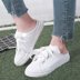 2017 mùa hè ribbon nửa hỗ trợ giày trắng nữ Hàn Quốc phiên bản của hoang dã giản dị giày trắng mà không cần gót một bàn đạp giày vải Plimsolls