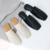 Giày đế bệt Mules 2019 hè mới Baotou một nửa dép thời trang hoang dã và dép dệt mang dép nữ - Dép
