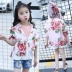 Quần áo trẻ em gái quần áo chống nắng mùa hè 2017 trẻ em mới của hoa quần áo chống nắng áo khoác nữ trẻ em lớn quần áo ngoài trời triều