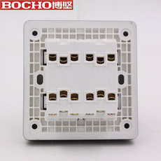 Выключатель многоклавишный 博坚v6钢琴黑色二开多控 二位中途开关2开三控玻璃黑色86型 Bojian
