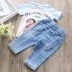 Quần jean trẻ em mùa hè 2018 mới cô gái Hàn Quốc lỏng quần jean giản dị bé hoang dã quần denim quần bò đẹp cho bé Quần jean