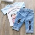 Quần áo trẻ em 2018 mùa hè mới cô gái thời trang jeans lỗ trẻ em Hàn Quốc phiên bản của net mùa hè mới jeans