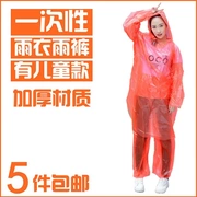 Poncho trong suốt quần mưa đặt bộ đồ đi bộ dùng một lần áo mưa unisex chia người lớn